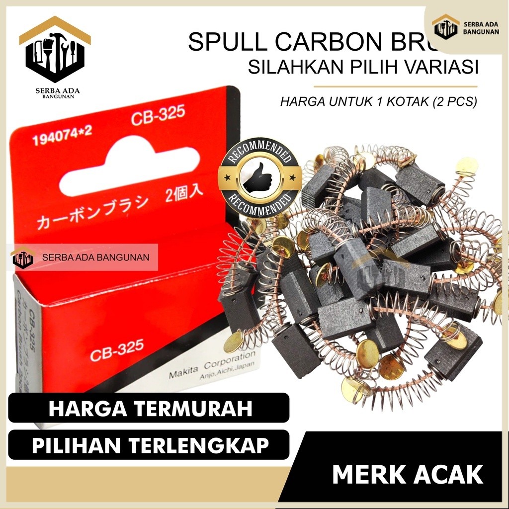 SAB Spull Makita CB 153/ 51/ 64/ 100/ 411/ 41 / 259 / 203 / 250 / 408 carbon brush / arang kul bagus