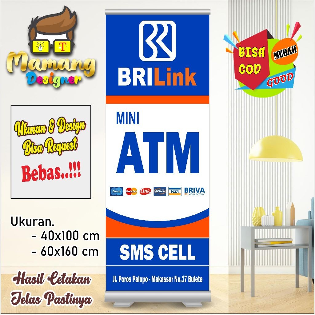 backdrop Custom Spanduk Banner MMT Untuk Agen Brilink Keren Bagus bb