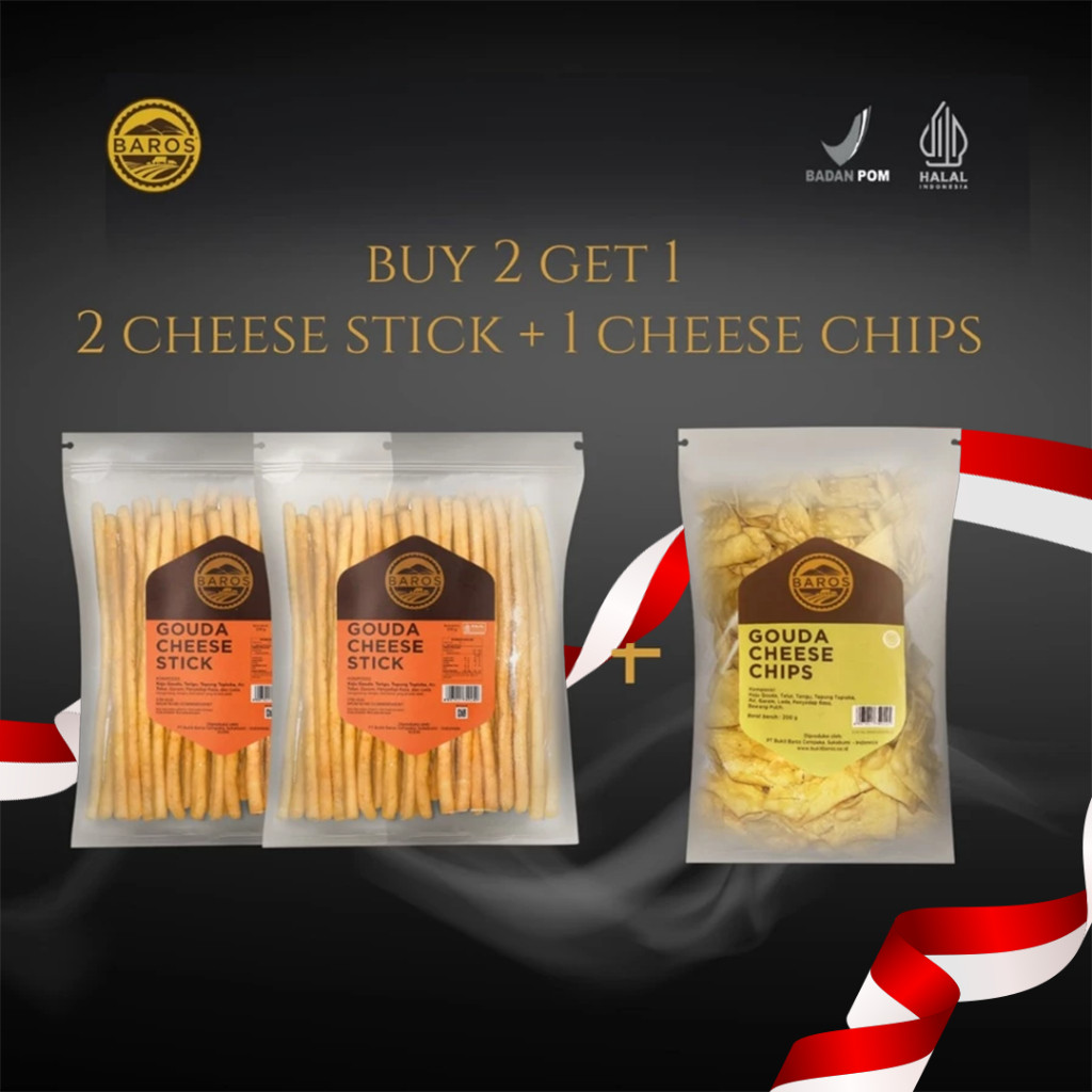 

[BUY 2 GET 1] 2 Gouda Cheese Stick FREE 1 Gouda Cheese Chips - Plastik 150 gr x 3 Pcs