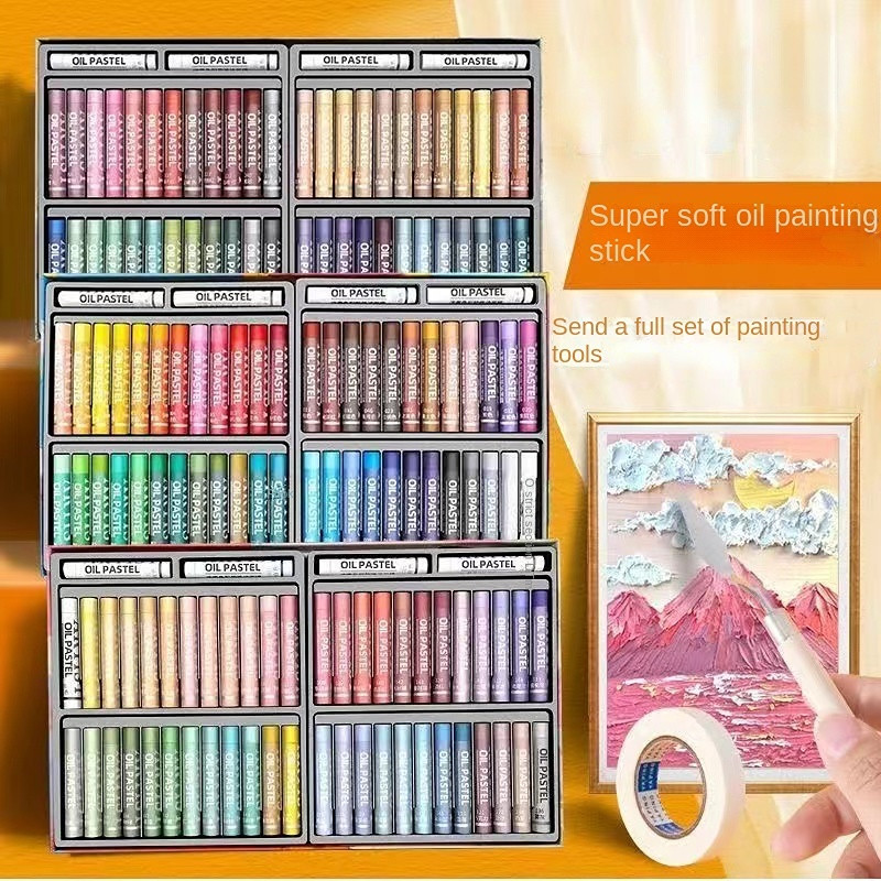 

Soft Oil Crayons Premium 1 Set in 48 Classic & Macaron Colors , Medium Nib, Bright Cream Texture for Art Painting,Oil Painting