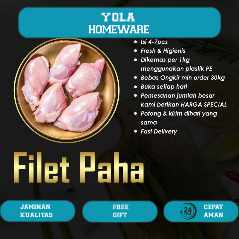 

Daging Ayam Paha Fillet Boneless Tanpa Kulit 1kg
