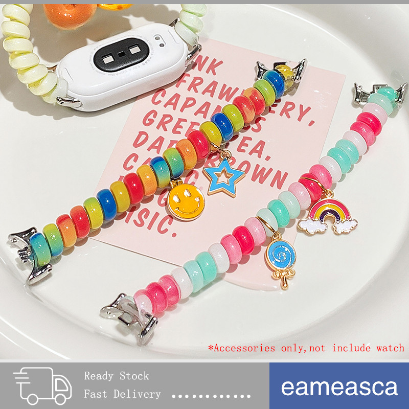 Cute Scrunchie Strap Band for Smartwatch Xiaomi Mi Band 10 9 8 TPU Elastic Stretchable Watchbands Wa