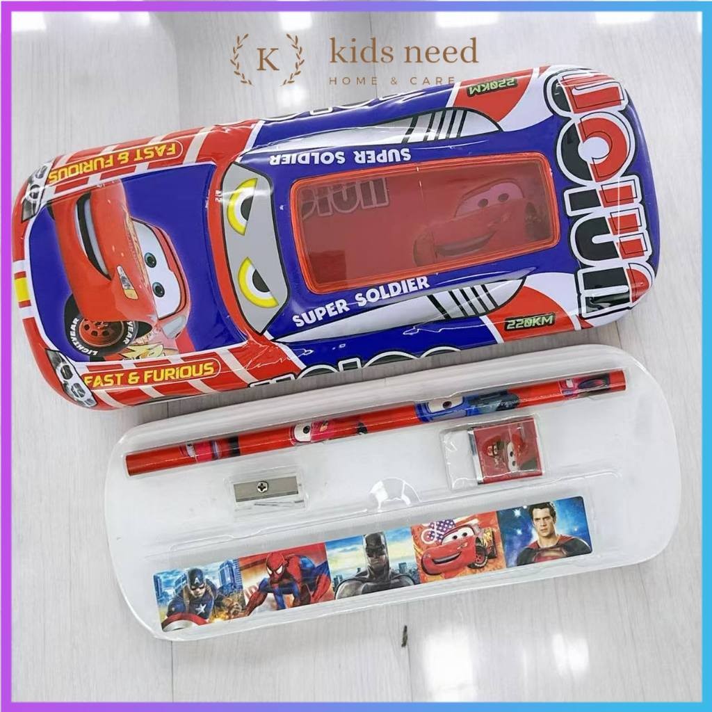 

Kotak Pensil Kaleng mobil ada isi / Pensil Case Karakter Lucu