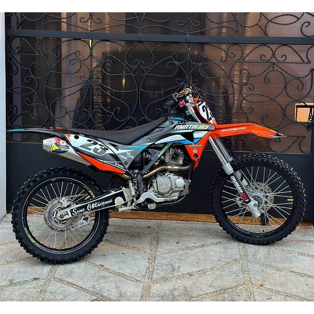 Desain Decal stiker KLX Gordon Orange - list stiker motif terbaru trail