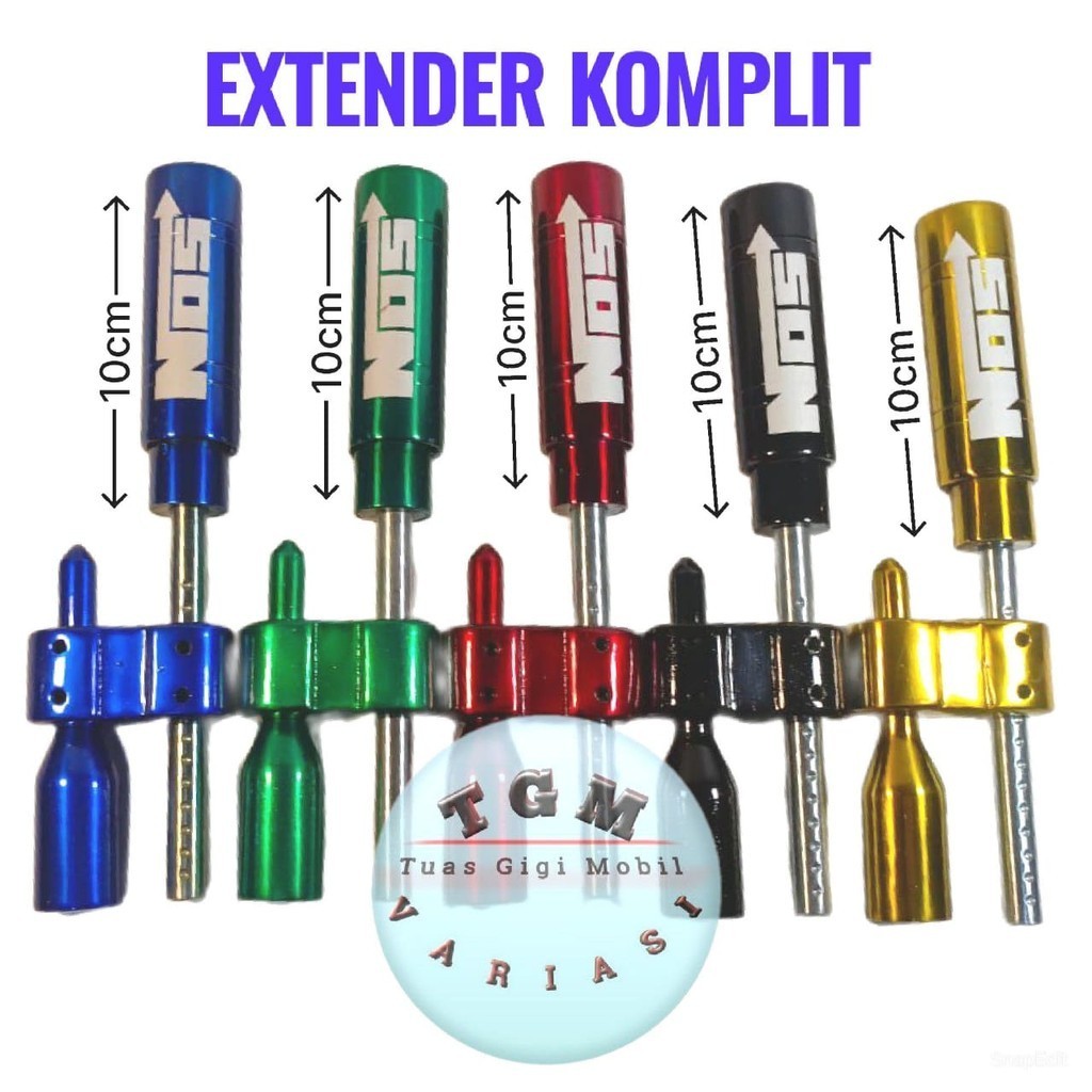Shift Knob Ekstender Mobil Set Tuas Persneling Tip Blue Alumunium tuas kepala knop knob + tiang stik