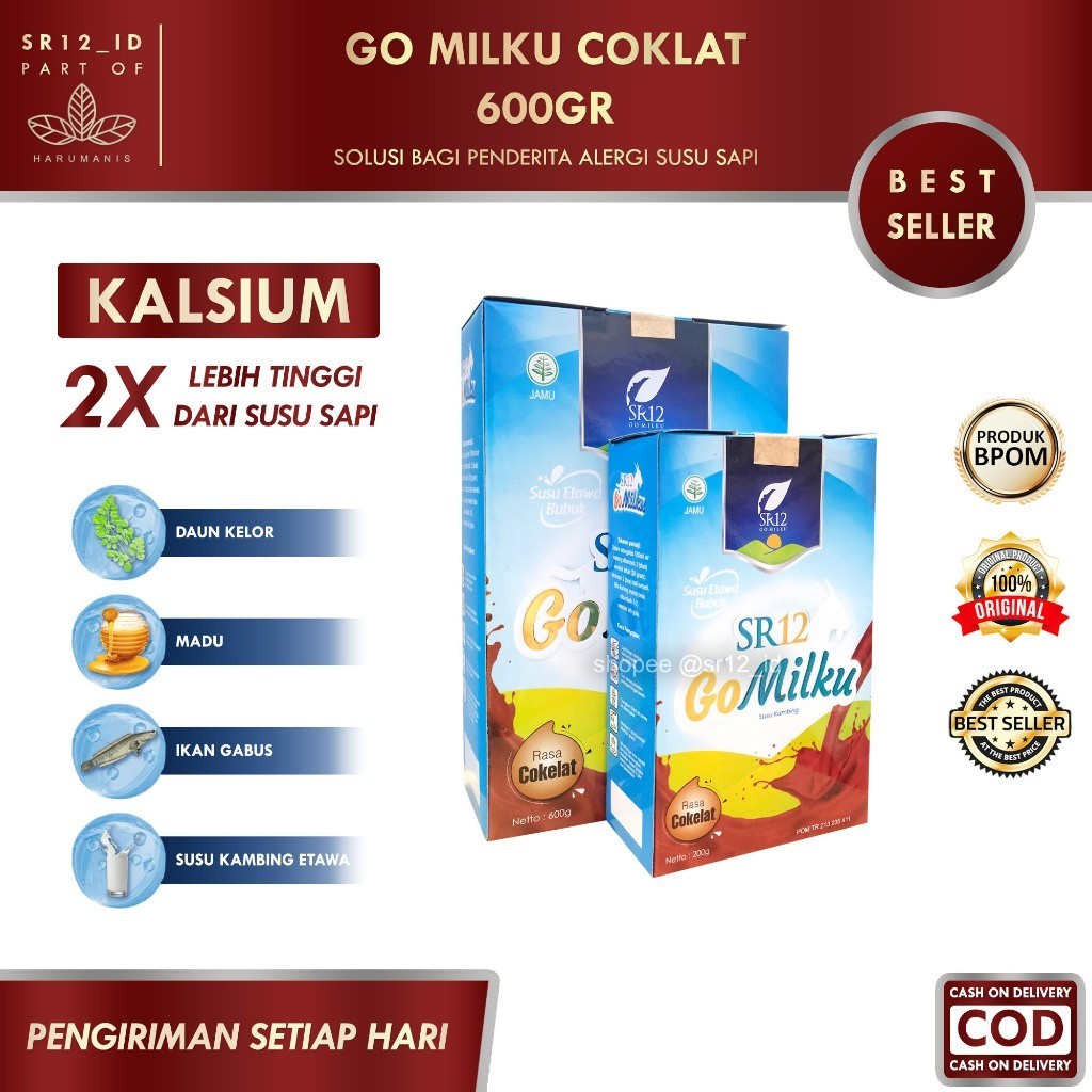 

GO MILKU COKLAT 600GR SR12 / GOMILKU SR12 / SUSU KAMBING ETAWA SR12