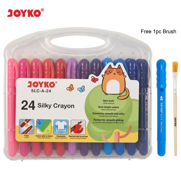 

Joyko Silky Crayon SLC-A-24 Krayon Halus Set 24 Warna Colors Murah