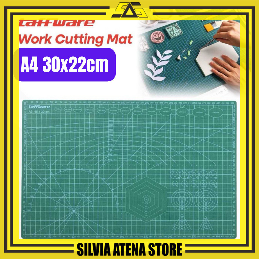 

SILVIA ATENA STORE-Alas Potong Work Cutting Mat Pad Anti Slip A4 30x22cm Alas Potong Kertas Bahan PVC Double-Side-COD GRATIS ONGKIR