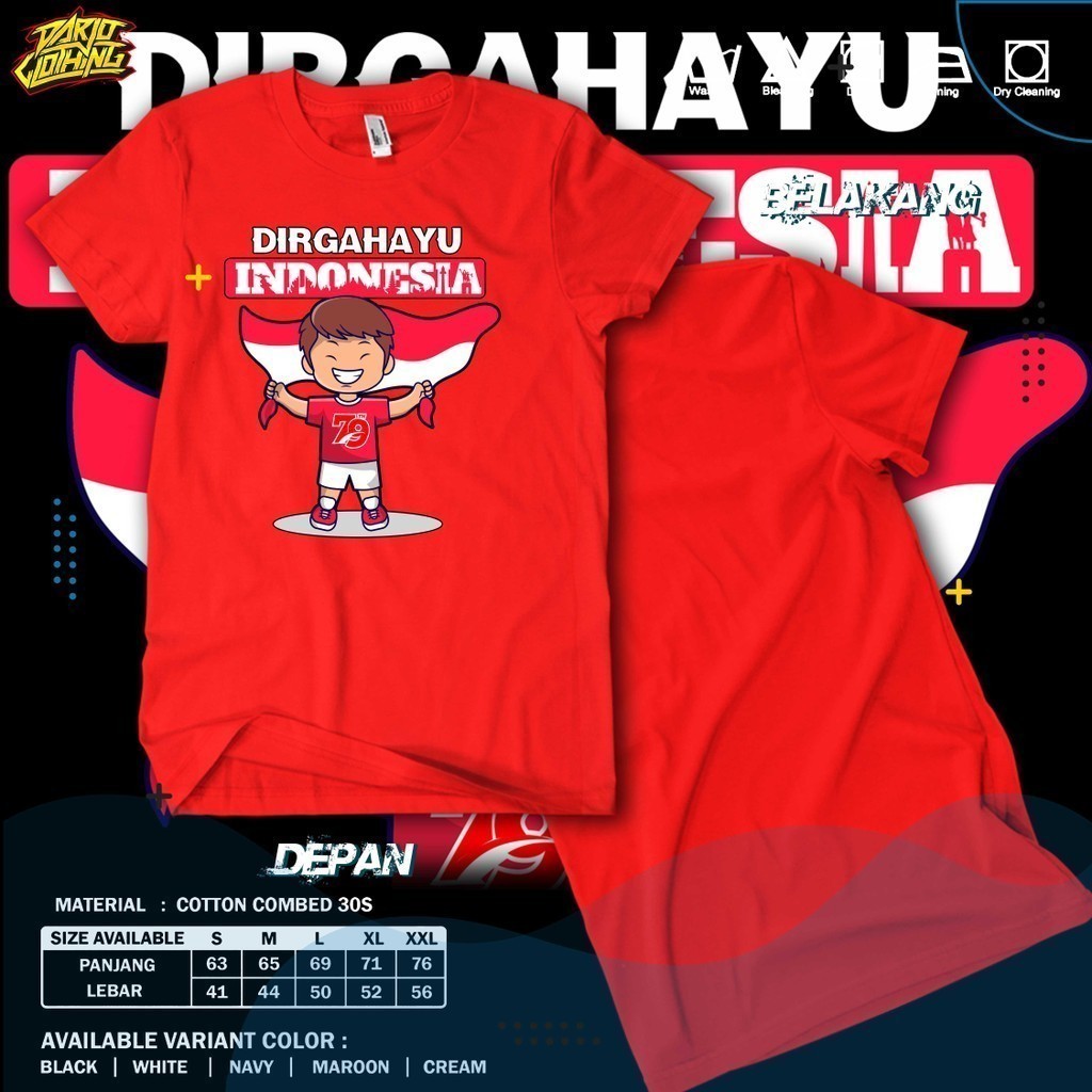 Toko Kaos -  Kaos Dirgahayu Indonesia Semi Katun