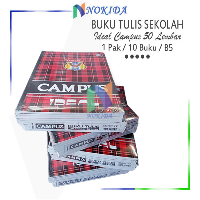 

Nokida Buku Tulis Campus Ideal 50 Lembar 1 Pack 10 Buku / Buku Sekolah Kampus