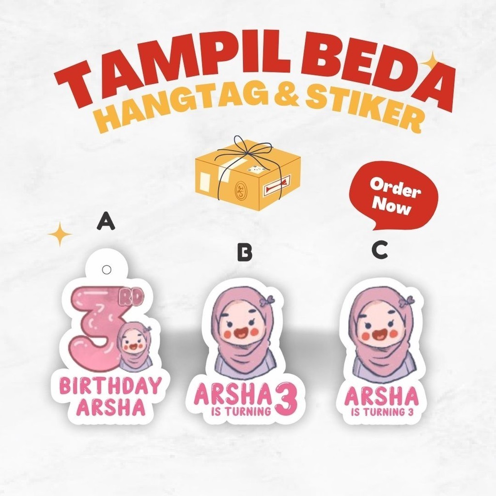 

(20pcs) Hang tag & stiker ulang tahun edisi KIDS label tag murah hang tag ulang tahun tag souvenir