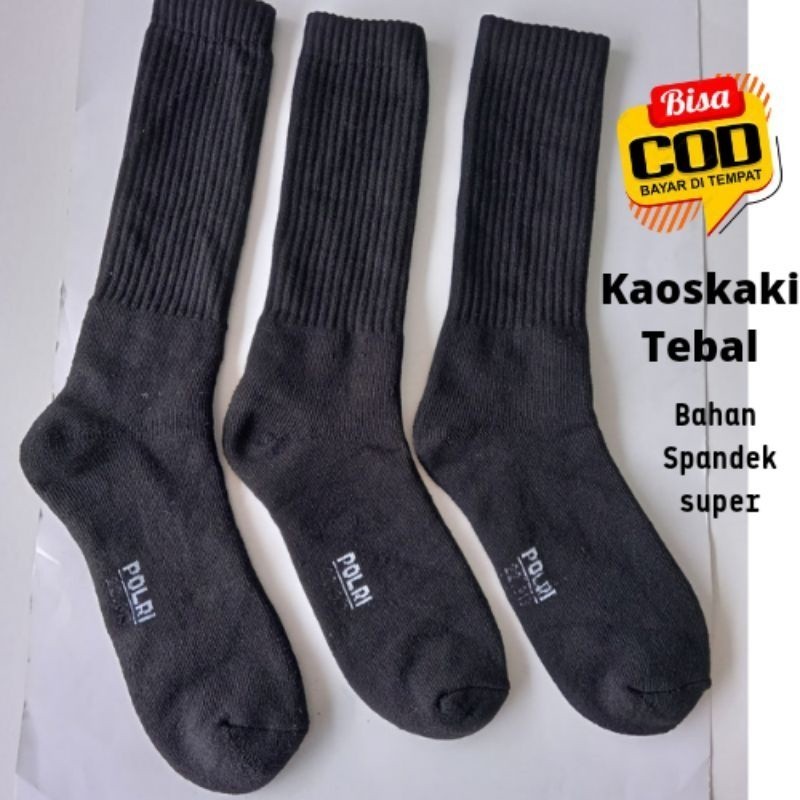 Kaos Kaki PDL TNI POLRI Hitam Tebal Kaos Kaki Jatah Pendidikan Polri TNI TEBAL Panjang PDL Polri Asl