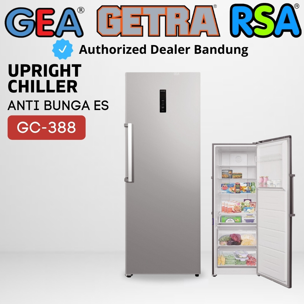 Kulkas 1 Pintu GEA GC-388 Upright Chiller Anti Bunga Es Kapasitas 388 Liter Garansi Resmi