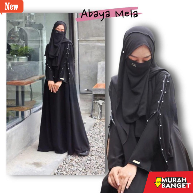 abaya shopee haul 2024 Abaya Polos Gamis Hitam pekat Jetblack saudi dres mewah simpel umroh