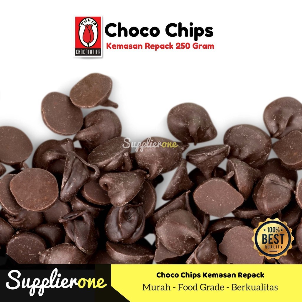 

Tulip Choco Chip Repack 250gr / Choco Chip Cokelat / Choco Chip Tulip Repack / Choco Chip Tulip Cokelat