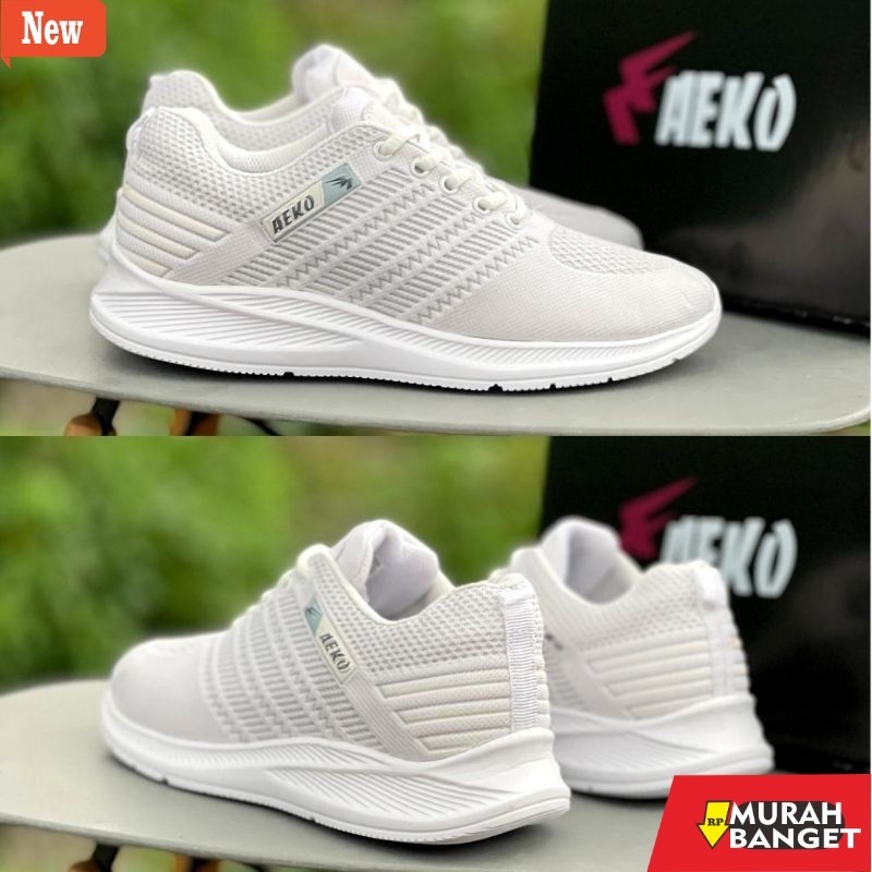 sepatu lari wanita rekomendasi Sepatu Sneakers Runing Fullwhite Aeko Lokal original Indonesia