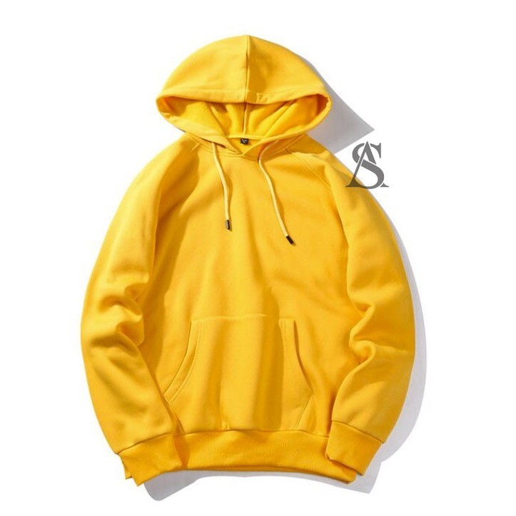 TOKOSANIA Sweater Hoodie Polos Pria Kupluk Hodie Unisex Pria Wanita - Kuning - Kuning, M