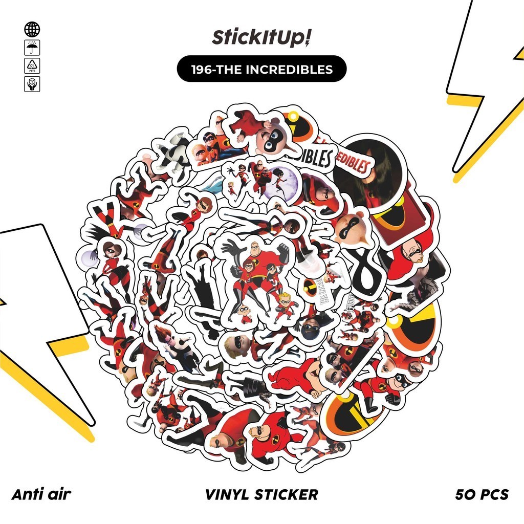 

COD✨ 50 Pcs Stiker Pack Graffiti Motif Kartun The Incredibles Lucu Aesthetic Vynil Waterproof untuk Freebies Sticker Buku Journal Casing HP Laptop