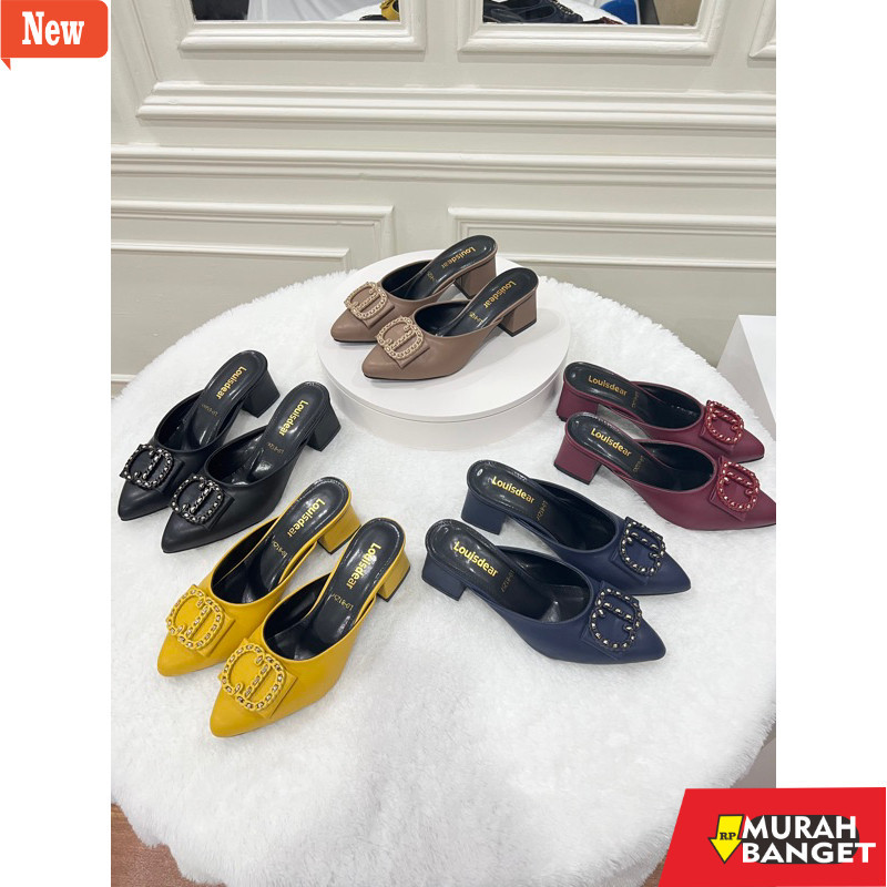 shopee haul sepatu heels wanita Louisdear Sepatu Heels Wanita Sepatu Pantofel Heels 5 cm P112