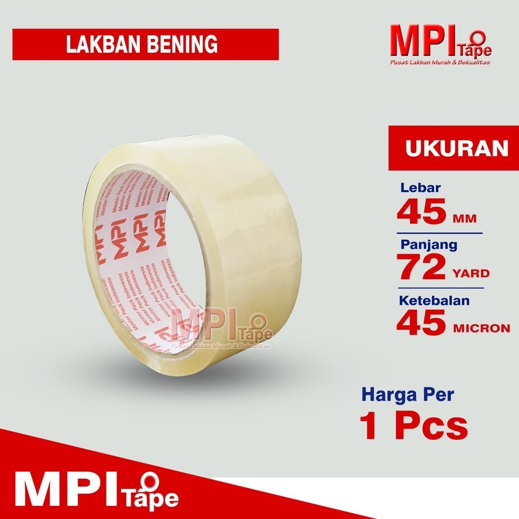 

Lakban Bening 45 mm x 72 Yard - Lakban Packing - MPI