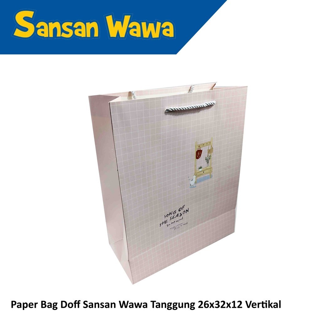 

Sansan Wawa Doff Paper Bag Tanggung Horizontal 32x26cm Spine 12cm
