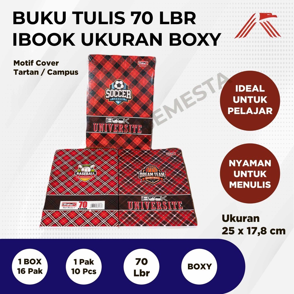 

Buku Tulis iBook isi 70Lbr Boxy @10 Pcs