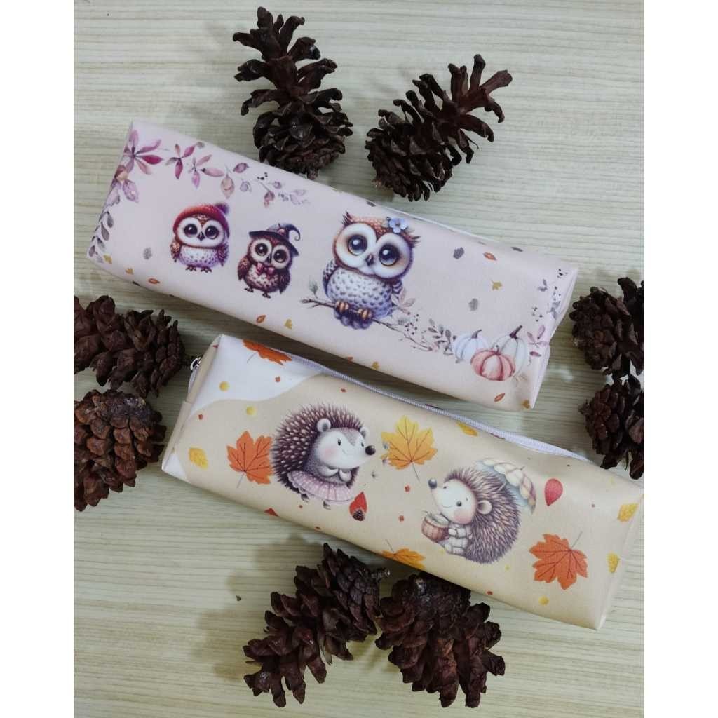 

TCW Tempat pensil tepak dewasa Animal Classic Series Owl Porcupine Burung hantu Landak