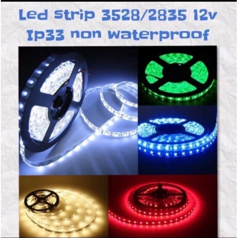 [ DELSER MOTOR ] TERMURAH LAMPU 5 METER LED STRIP 3528 2835 MATA KECIL IP44 DC 5M WATERPROOF LAMPU P