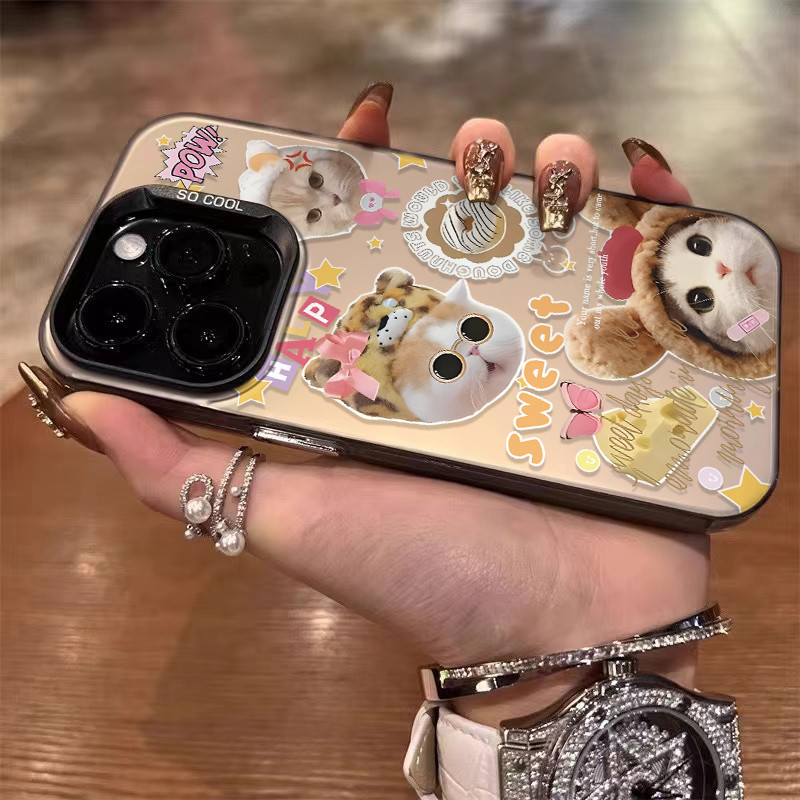 Case iPhone 11 12 13 14 15 Pro Max Cute cute pet kitten for girls compatible Casing iPhone 7+ 8 Plus