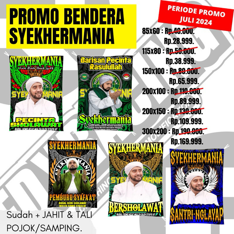 READY STOCK SIAP KIRIM PROMO JUMBO 300x200 | BENDERA SYEKHERMANIA 200x300 BENDERA SYEKHERMANIA | BEN