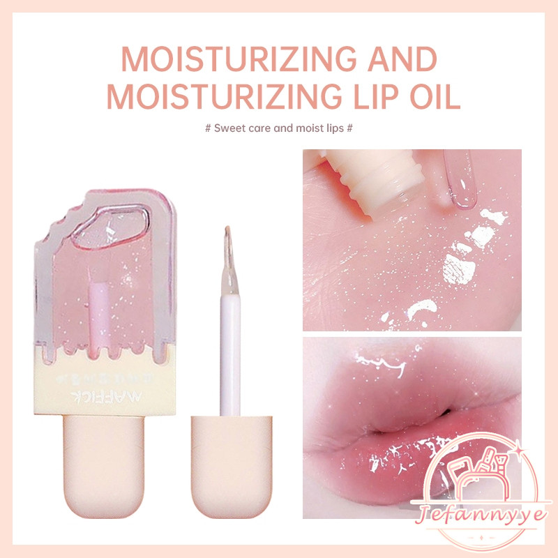 COD❤️MAFFICK Ice Cream Lipstick Es Krim Lucu Ice Cream Lip Gloss Air Matte Lip Gloss Velvet Lipstick