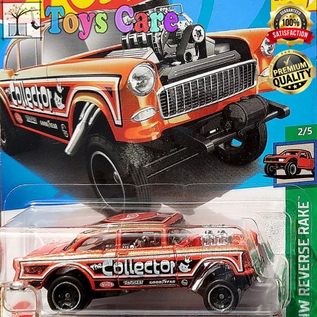 Hot Wheels 55 Chevy Bel Air Gasser Orange Hotrod Muscle Goodyear Original Mattel