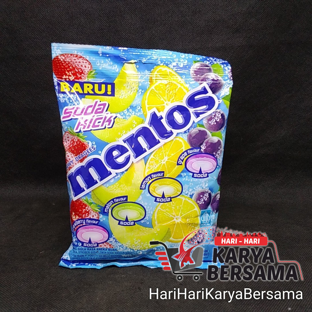 

PERMEN MENTOS SODA KICK MIX FRUIT 45'S X 2.7GR