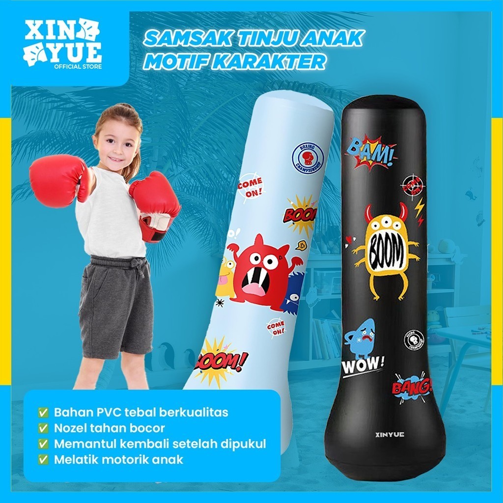 Xin Yue Standing Boxing Ball Samsak Tinju Anak Inflatable Samsak Angin Training Target Material