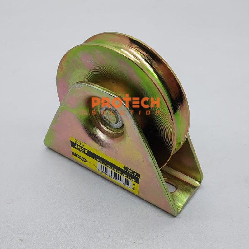 JASON Roda Pagar besi Rel galvanis gate wheel 80mm U Bulat 8cm