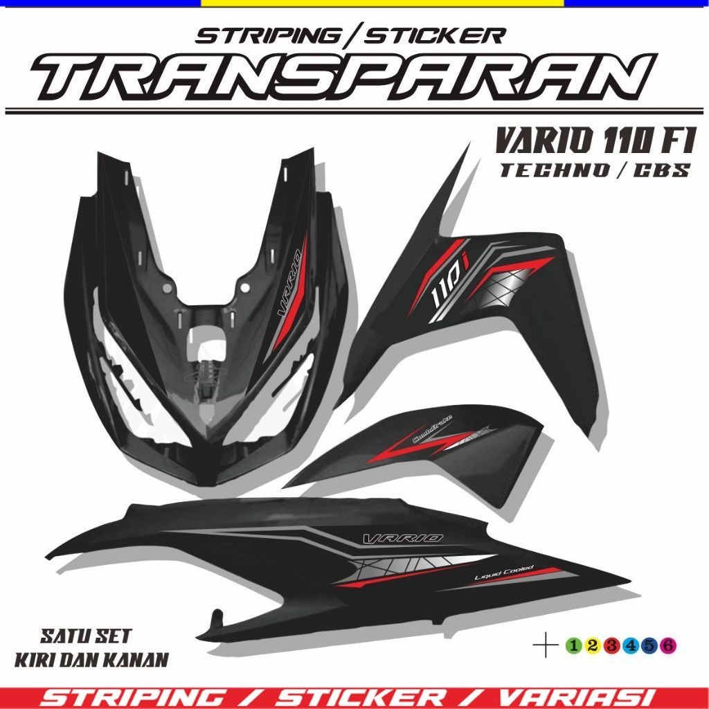 VARIASI MOTIP STRIPING VARIO 110 TECHNO /VARIO 110 CBS STIKER TRANAPARAN / STIKER VARIASI VARIO 110 