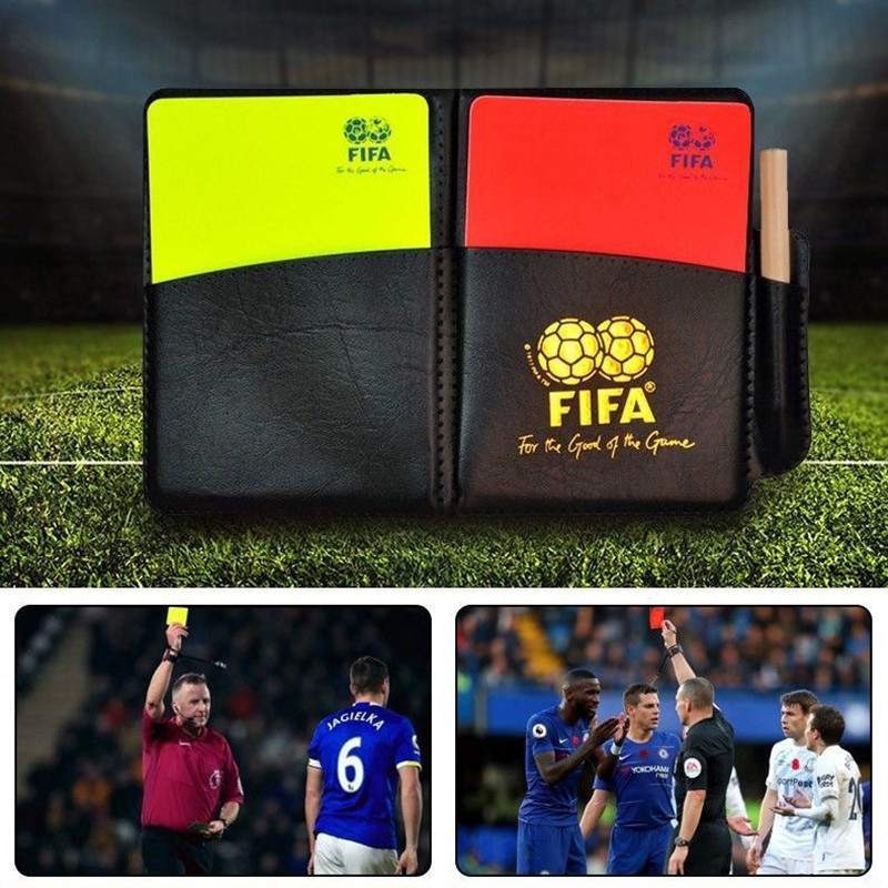 

PVC Red Card Yellow Card Soccer Referee Supplies Holster Pencil Red Yellow Card Record Book