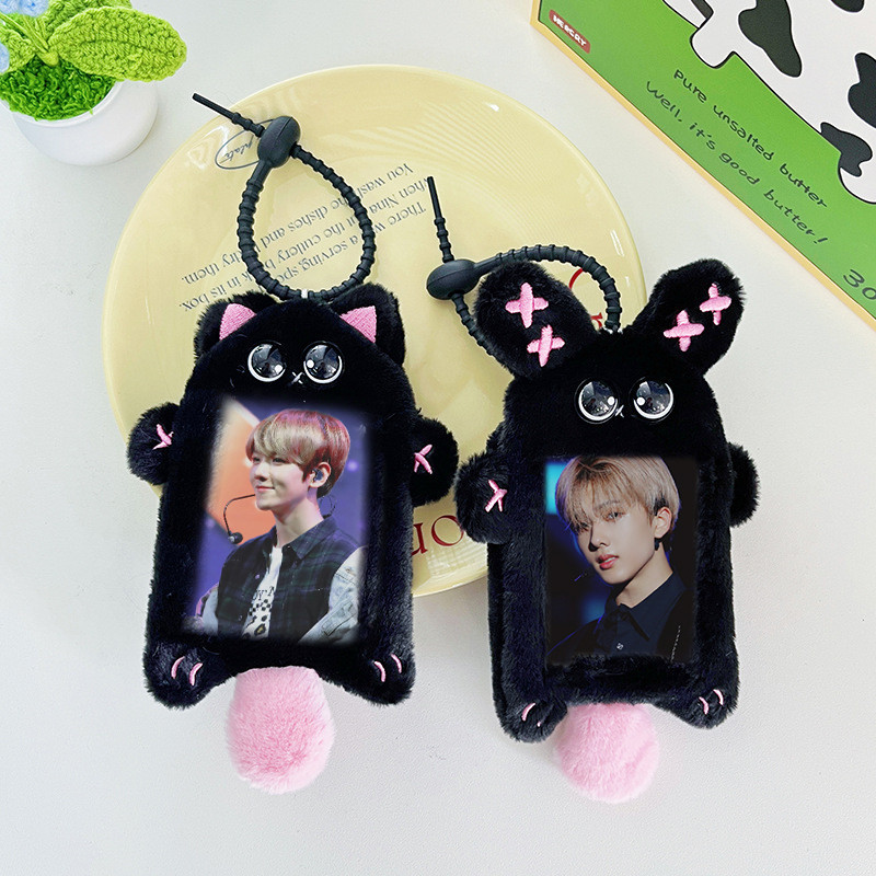 

Kpop Plush Photocards Holder Kawaii Idol Photocard Protector Cards Sleeves Photo Cards Album Bag Hanging Pendants 포카홀더