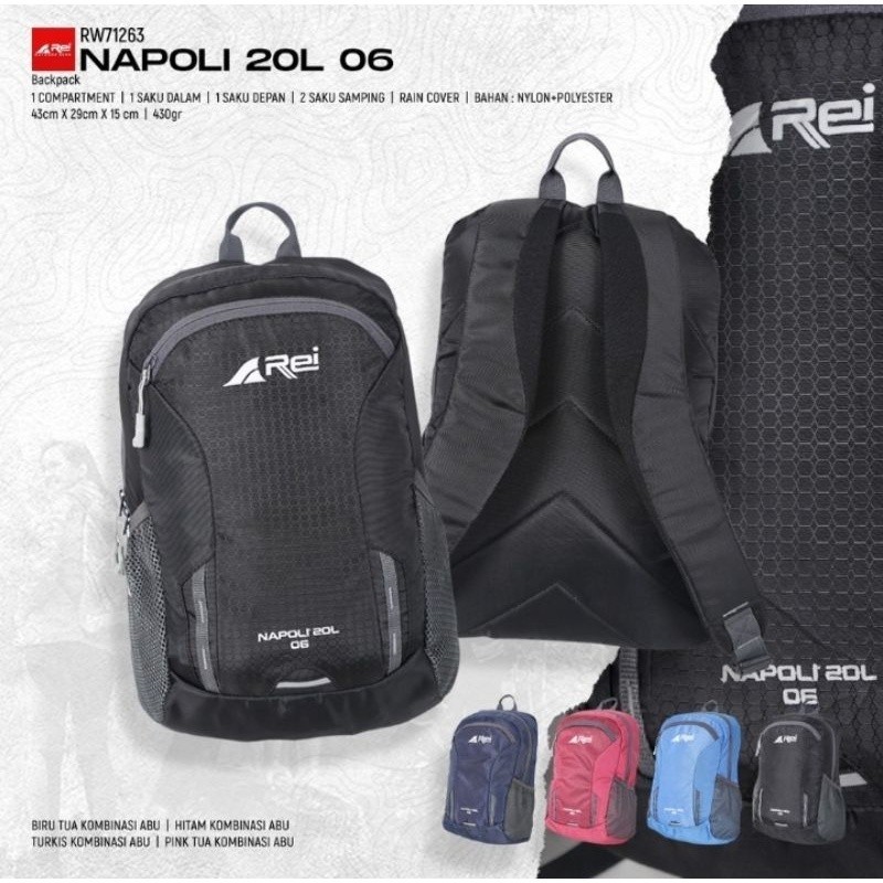 DAYPACK NAPOLI 20L 02 AREI OUTDOORGEAR TAS BACKPACK NAPOLI 02 REI TAS SEKOLAH AREI TAS RANSEL PRIA R