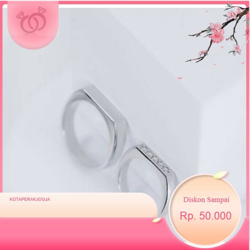 cincin nikah perak murni cincin perak couple murah free kotak cincin - By cincin nikah