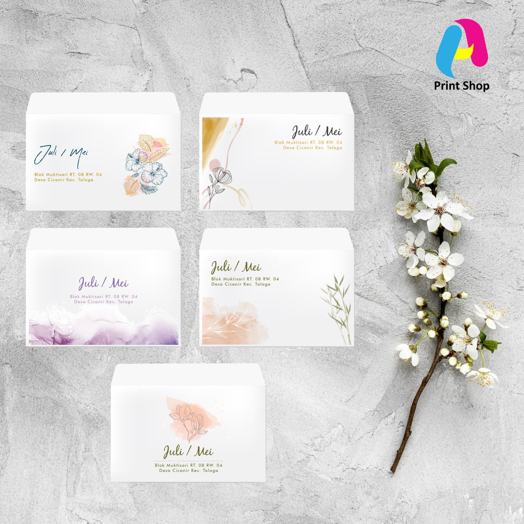 

Amplop Kondangan Aesthetic Custom Nama dan Alamat Series 2