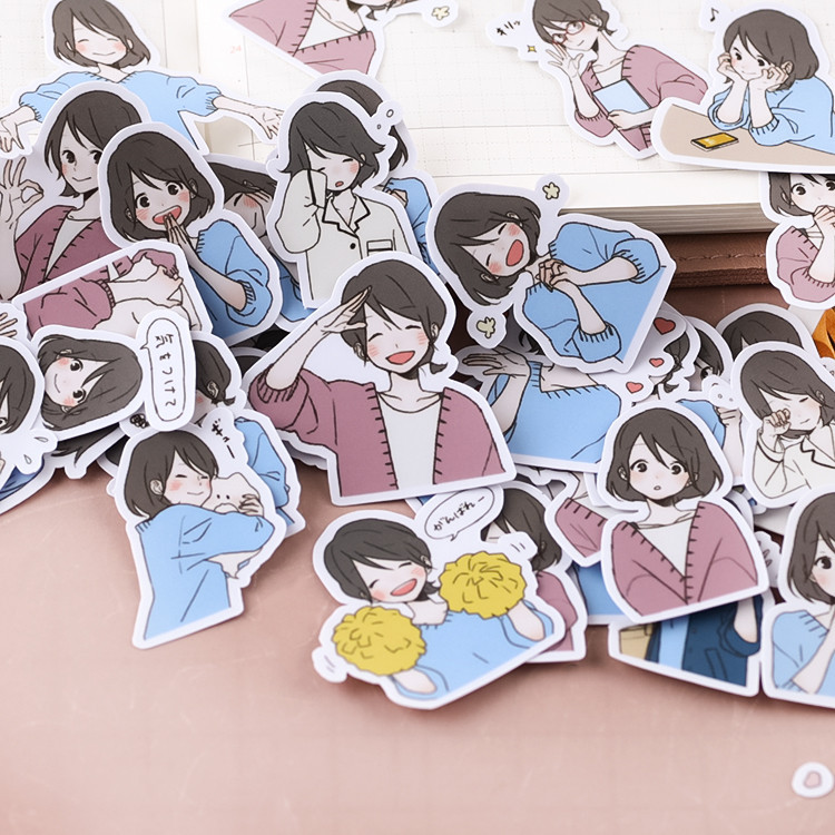 

40PCS cute girl Stickers Crafts And Scrapbooking stickers book notebook Student label Decorative sticker DIY Stationery