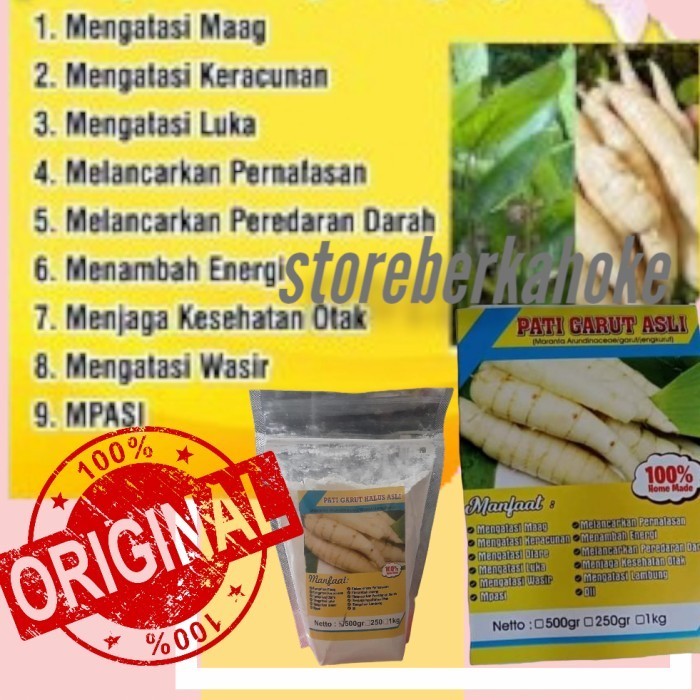 

TERJUAL Tepung Pati Garut Original 100% 1KG / Arrowroot Powder / Irut Asli
