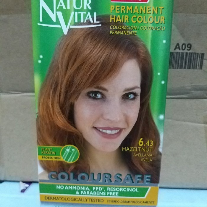 NaturVital Natur Vital Coloursafe Permanent Hair Dye color/ Cat Rambut - 6.43 Hazelnut