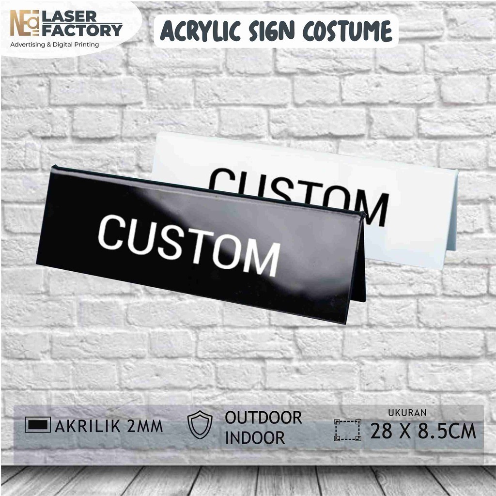 

SIGN SIGNAGE PAPAN NAMA MEJA / TABLE SIGN / BAHAN AKRILIK ACRYLIC PRINT UV AWET DAN TAHAN SEGALA CUACA
