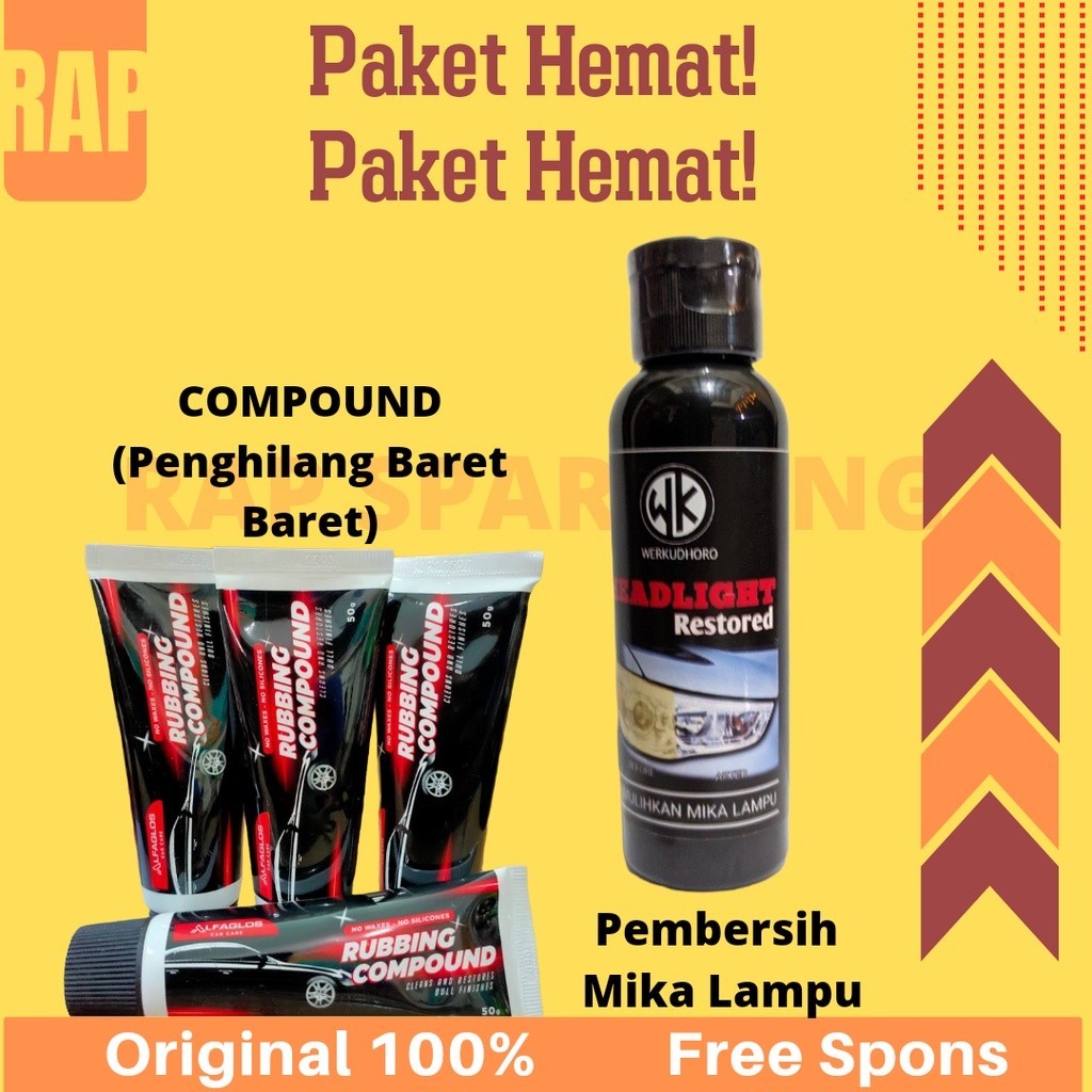 Pengkilap kaca lampu kendaraan & Penghilang Baret Body Kendaraan (ALF)