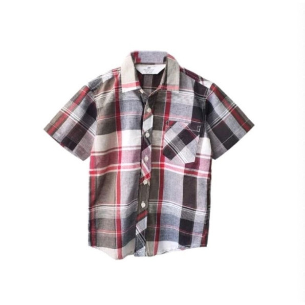 BAJU KEMEJA HNM SQUARE GREEN ANAK LAKI LAKI HM
