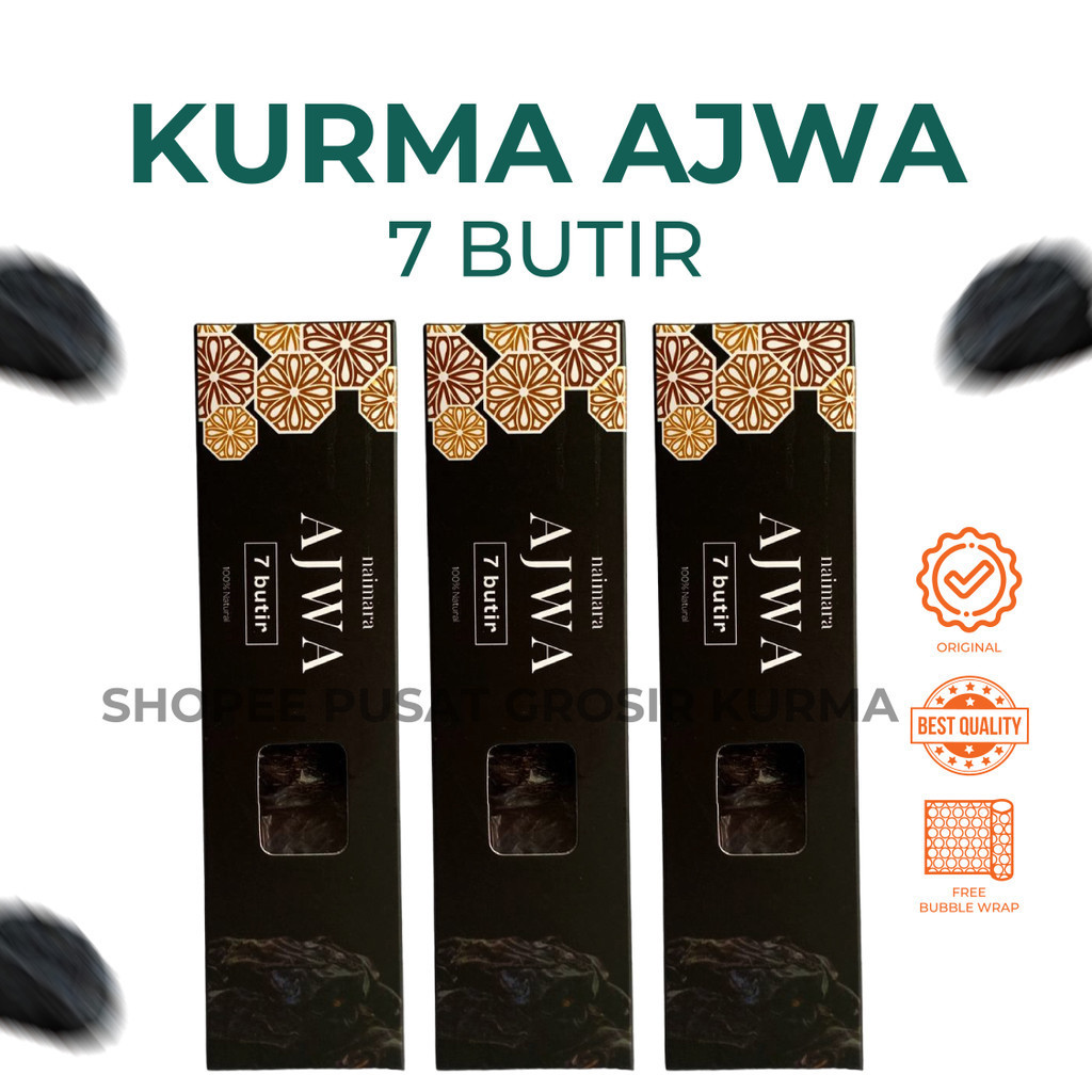 

Kurma Ajwa 7 Butir / Kurma Ajwa Madinah Premium / Kurma Ajwa Grade First