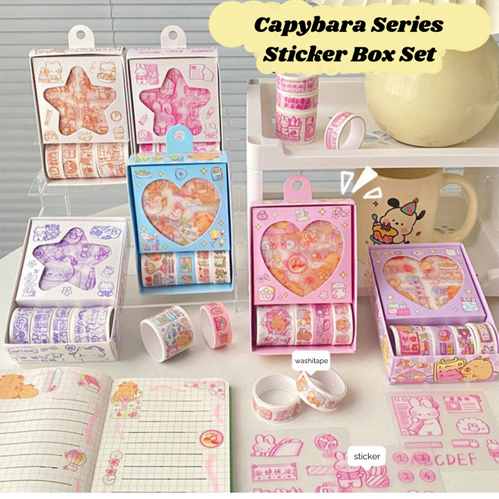 

[HARU] Capybara Series Sticker Box Set Stiker Handbook Decorative Journal Kits Cartoon Stickers
