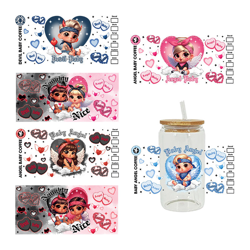 

UV DTF Transfer Sticker Valentine's Day For The 16oz Libbey Glasses Wraps Bottles Cup Can DIY Waterproof Custom Decals D11735